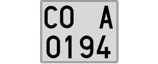 CO0194A matricula cuadrada