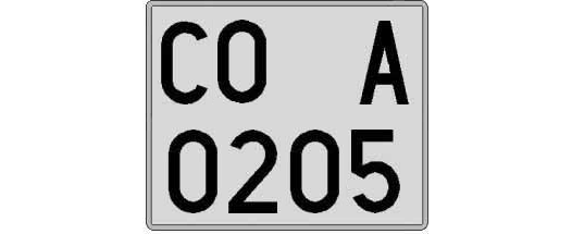 CO0205A matricula cuadrada