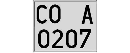 CO0207A matricula cuadrada