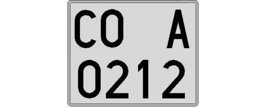 CO0212A matricula cuadrada