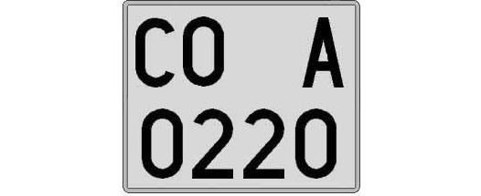 CO0220A matricula cuadrada