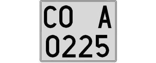 CO0225A matricula cuadrada