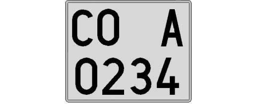 CO0234A matricula cuadrada
