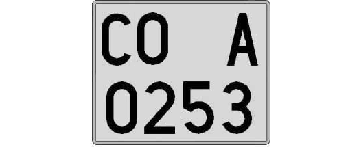CO0253A matricula cuadrada