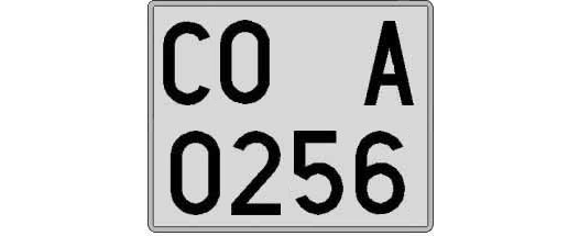CO0256A matricula cuadrada