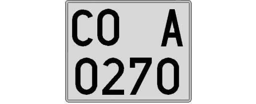 CO0270A matricula cuadrada