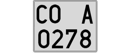 CO0278A matricula cuadrada