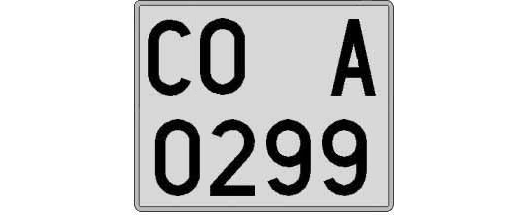 CO0299A matricula cuadrada