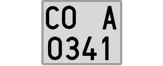 CO0341A matricula cuadrada
