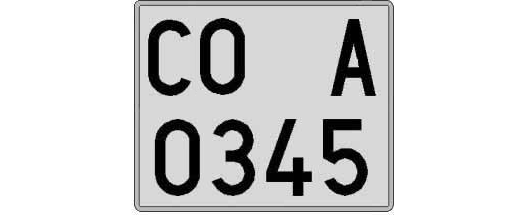 CO0345A matricula cuadrada