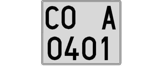 CO0401A matricula cuadrada