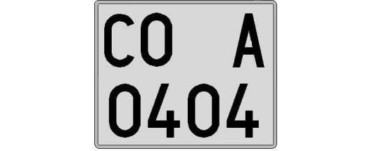 CO0404A matricula cuadrada