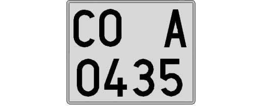 CO0435A matricula cuadrada