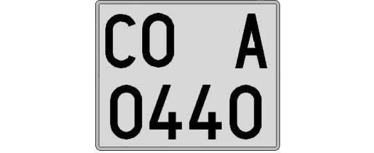 CO0440A matricula cuadrada