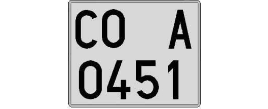 CO0451A matricula cuadrada