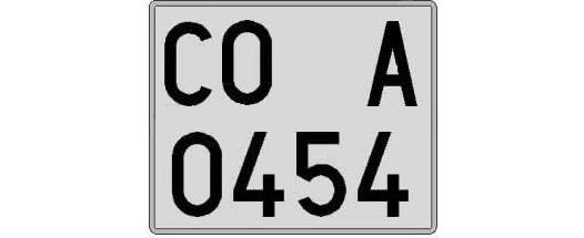 CO0454A matricula cuadrada