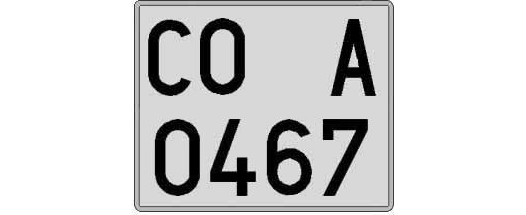 CO0467A matricula cuadrada