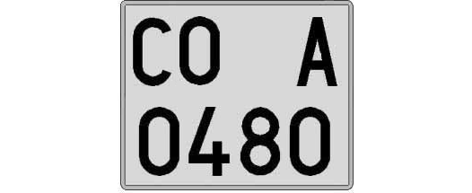 CO0480A matricula cuadrada