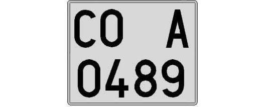 CO0489A matricula cuadrada