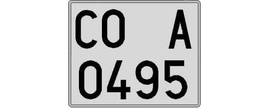 CO0495A matricula cuadrada