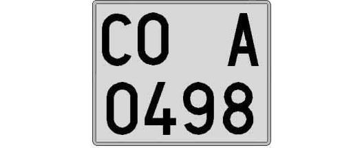 CO0498A matricula cuadrada