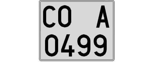 CO0499A matricula cuadrada