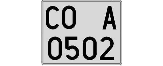 CO0502A matricula cuadrada