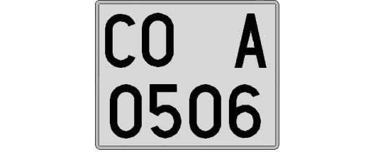 CO0506A matricula cuadrada