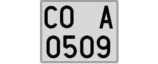 CO0509A matricula cuadrada