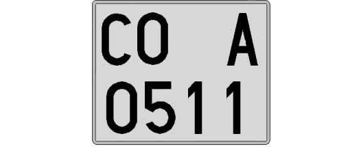 CO0511A matricula cuadrada