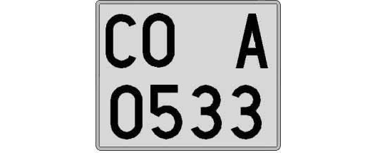 CO0533A matricula cuadrada