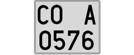 CO0576A matricula cuadrada