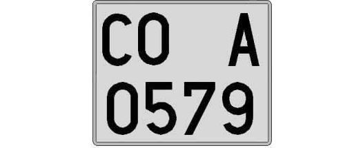 CO0579A matricula cuadrada