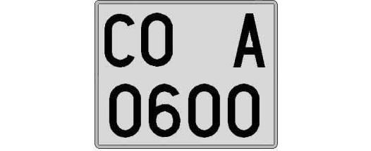 CO0600A matricula cuadrada