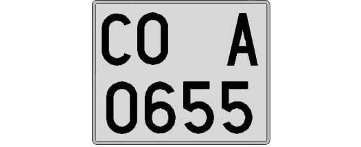 CO0655A matricula cuadrada