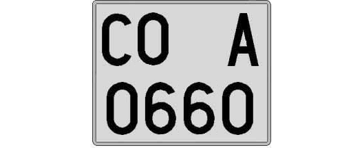 CO0660A matricula cuadrada