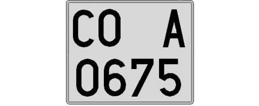 CO0675A matricula cuadrada