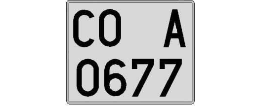 CO0677A matricula cuadrada