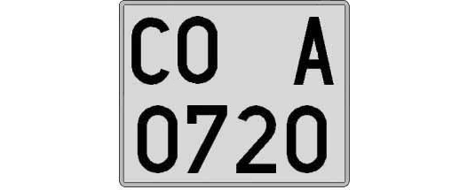 CO0720A matricula cuadrada