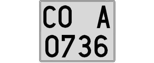 CO0736A matricula cuadrada