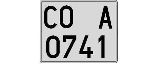 CO0741A matricula cuadrada