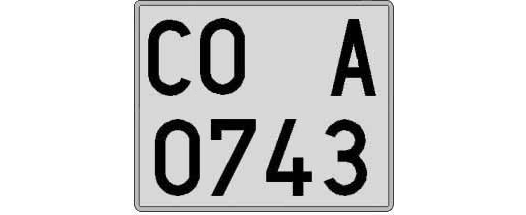 CO0743A matricula cuadrada