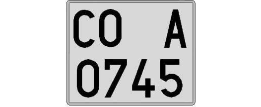 CO0745A matricula cuadrada