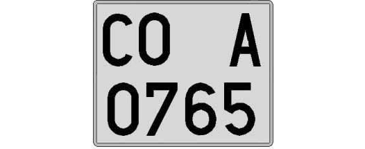 CO0765A matricula cuadrada