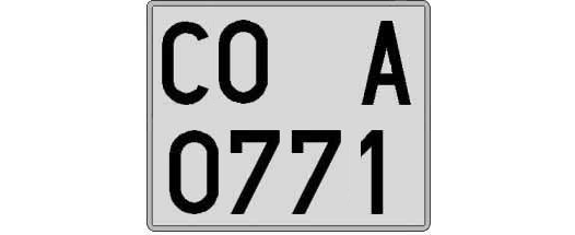 CO0771A matricula cuadrada