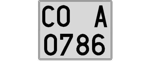 CO0786A matricula cuadrada
