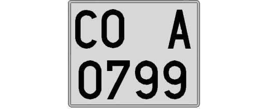 CO0799A matricula cuadrada