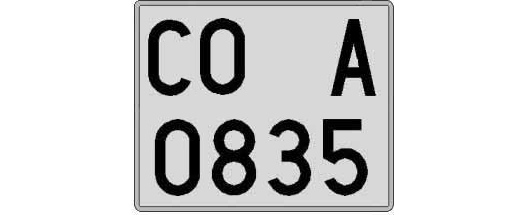 CO0835A matricula cuadrada