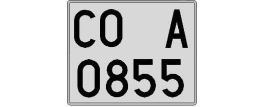 CO0855A matricula cuadrada