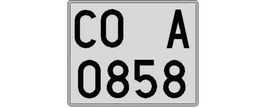 CO0858A matricula cuadrada